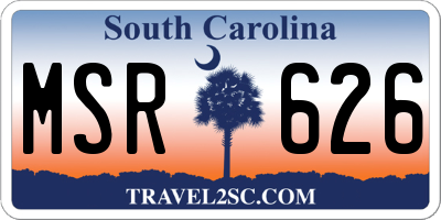 SC license plate MSR626