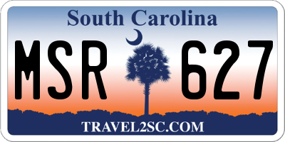 SC license plate MSR627