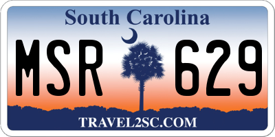 SC license plate MSR629