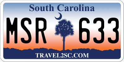 SC license plate MSR633