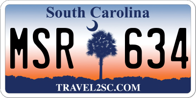 SC license plate MSR634