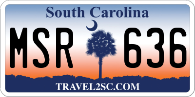 SC license plate MSR636