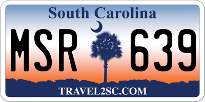 SC license plate MSR639