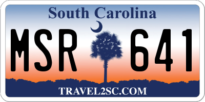 SC license plate MSR641