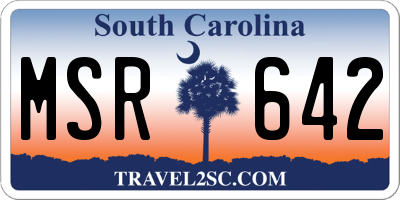 SC license plate MSR642