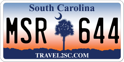 SC license plate MSR644
