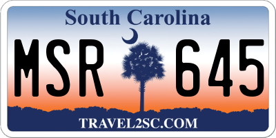 SC license plate MSR645