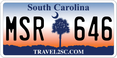 SC license plate MSR646