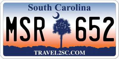 SC license plate MSR652