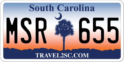 SC license plate MSR655