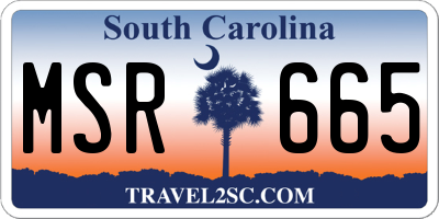 SC license plate MSR665