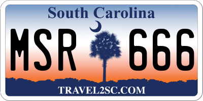 SC license plate MSR666