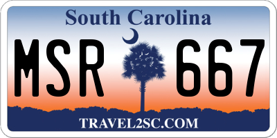 SC license plate MSR667