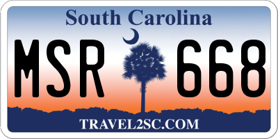 SC license plate MSR668