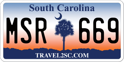 SC license plate MSR669