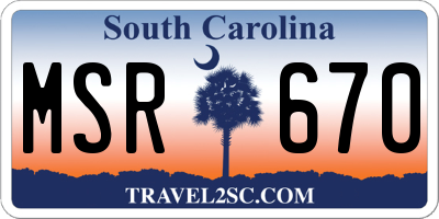 SC license plate MSR670
