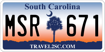 SC license plate MSR671