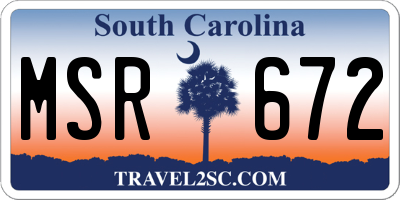 SC license plate MSR672