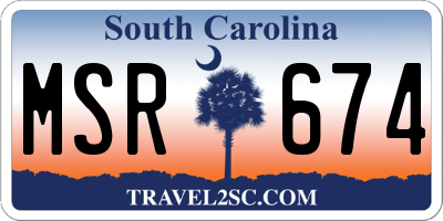 SC license plate MSR674