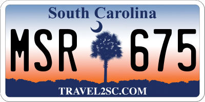 SC license plate MSR675