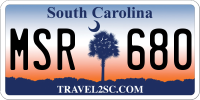 SC license plate MSR680