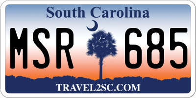 SC license plate MSR685