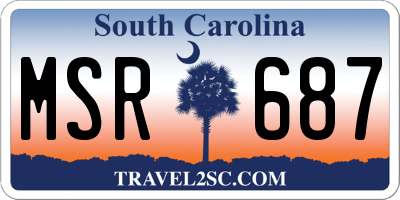 SC license plate MSR687