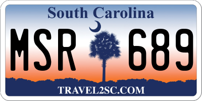 SC license plate MSR689