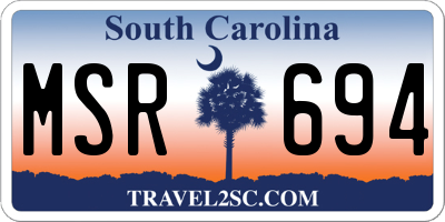 SC license plate MSR694