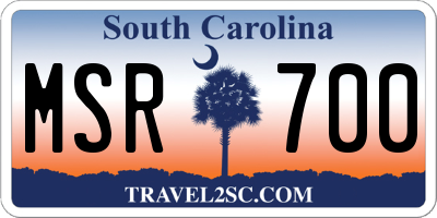 SC license plate MSR700