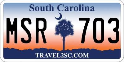 SC license plate MSR703