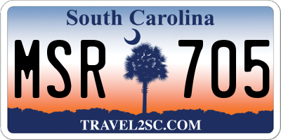SC license plate MSR705