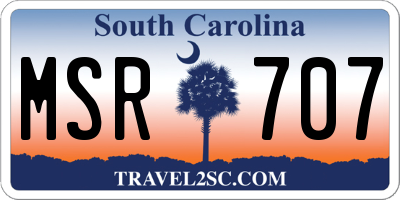 SC license plate MSR707