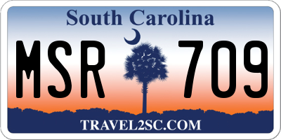 SC license plate MSR709