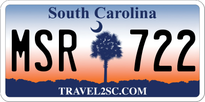 SC license plate MSR722