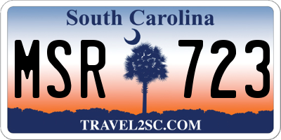 SC license plate MSR723