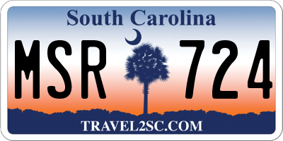 SC license plate MSR724