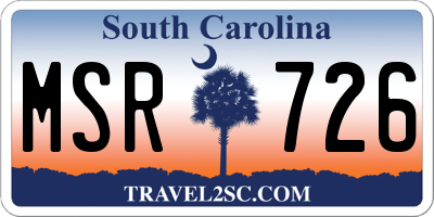 SC license plate MSR726