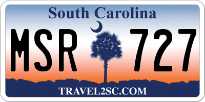 SC license plate MSR727