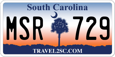 SC license plate MSR729