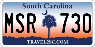 SC license plate MSR730