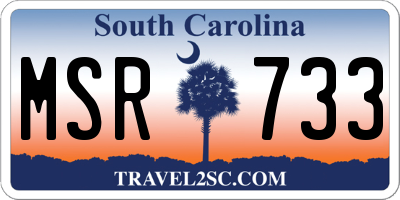 SC license plate MSR733