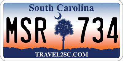 SC license plate MSR734