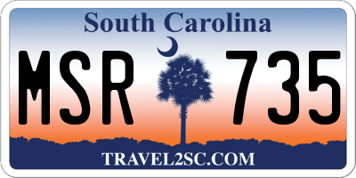 SC license plate MSR735