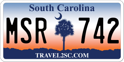 SC license plate MSR742
