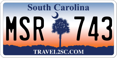 SC license plate MSR743