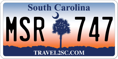 SC license plate MSR747