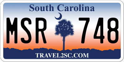 SC license plate MSR748