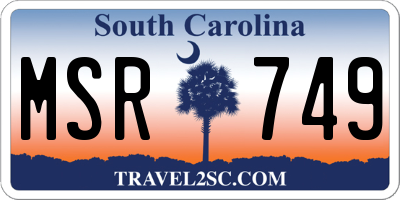 SC license plate MSR749