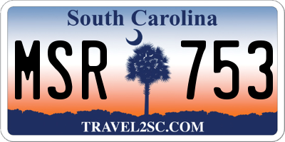 SC license plate MSR753